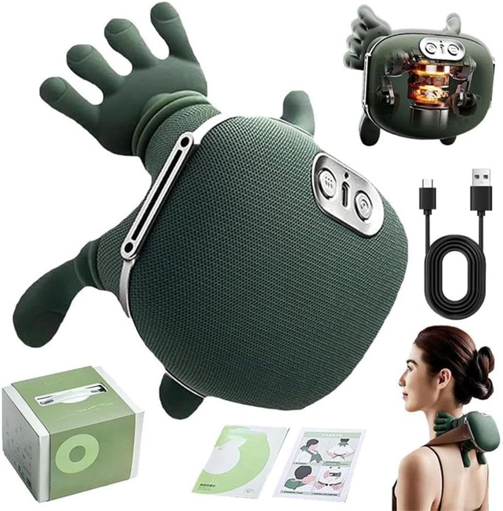2026 Upgrade 4D Wireless Massager,  3 Speed Modes & 2 Temperature Settings,  Simulated Hand Massage & Cervical Pain Relief, for Neck, Back, Shoulder