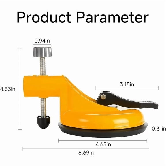 2026 Upgrade Adjustable Height Setter, Adjustable Vacuum Suction Clamp Set for Stone Slab Installation & Repair,Professional Floor Gap Fixer & Suction Cup Leveling Tool for Tile, Floors