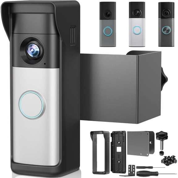 2026 Upgrade Anti-Theft Video Doorbell Mount for /Other Battery Doorbell/Plus/Pro(2nd Gen), Adjustable No-Drill Mounting Video Camera Doorbell Cover Holder for Rentals, Not for Security Door