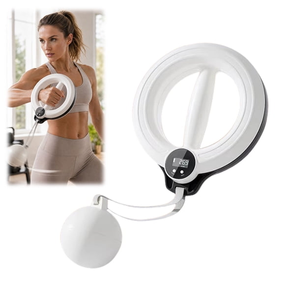 2026 Upgrade Arm & Shoulder Exerciser, Smart Flabby Arm Trimmer with Digital Counter, 360° Rotation Forearm Workout for Home Gym(White, Smart Display)