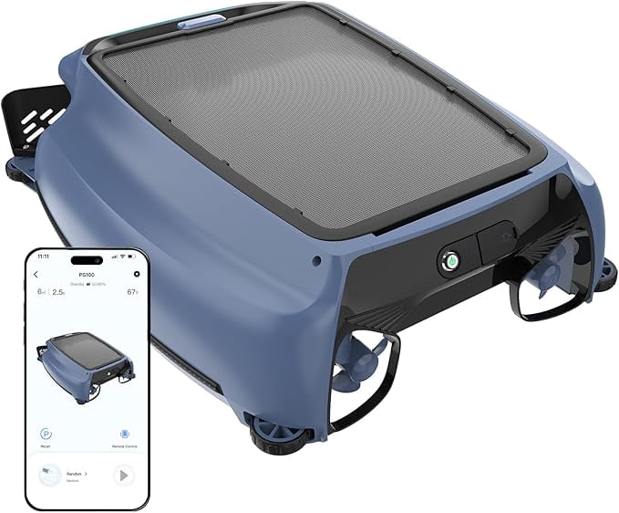 (2026 Upgrade) BOTLUXE PS100 Solar Powered Pool Skimmer Robot with 24/7 Continuous Cleaning Power, Dual Charging Modes, Cordless Automatic Pool Surface Skimmer Cleaner, Smart Obstacle Avoidance