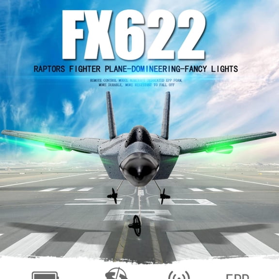 2026 Upgrade Camo Foam RC Glider - Christmas & 2026 Gift for Hobbyists, Remote Control Airplane with Propeller & LED Lights, Trick-Flying High-Performance Drone-like Glider, 9.8*13.4in, Black