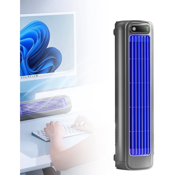 2026 Upgrade Cooling Ace Portable Air conditioner, Upgrade Cooling Fan with 3 Speeds & LED Touch Screen, USB Charging Air Conditioner for Bedroom Office Home (Gray)