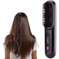 thumbnail image 1 of 2026 Upgrade Cordless Hair Straightener Brush, Portable Mini Fast Heating Comb with LCD Display, 3 Temp Settings, USB Rechargeable Wireless Hair Straightening Styling Tool for Travel Women, 1 of 8