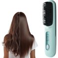 thumbnail image 1 of 2026 Upgrade Cordless Hair Straightener Brush, Portable Mini Fast Heating Comb with LCD Display, 3 Temp Settings, USB Rechargeable Wireless Hair Straightening Styling Tool for Travel Women, 1 of 8