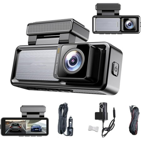 2026 Upgrade Dash cam Pro 4k with 64GB Card, Front and Rear Dash Cam Pro, Dashcam WiFi/App Control Car Camera DashCam with Reversing Camera, Loop Recording, Parking Monitoring (1SET)