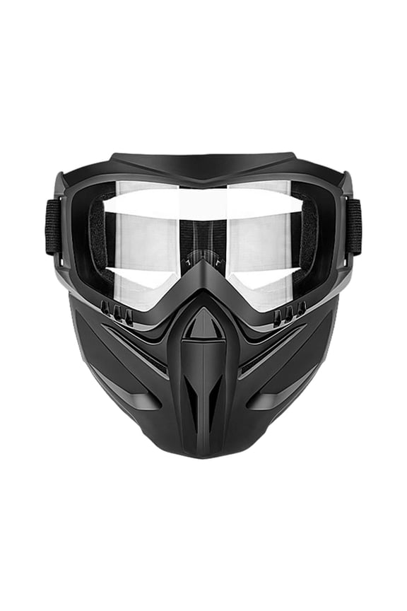 2026 Upgrade Detachable Full Face Protection Mask, Clear Vision Anti-Fog Goggle Design, Windproof & Impact Resistant Safety Gear for Riding, Welding and Daily Outdoor Use(White)