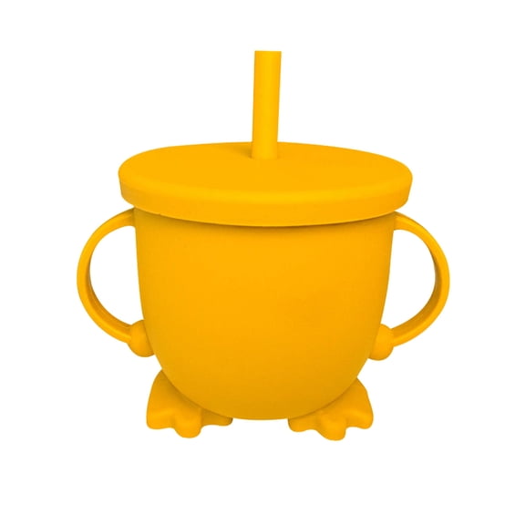 2026 Upgrade Double Handle Anti-Spill Silicone Snack Straw Cup, Portable Leak-Proof Sippy Trainer, BPA-Free Toddler Water Bottle for Travel, 1pc, 3.9in