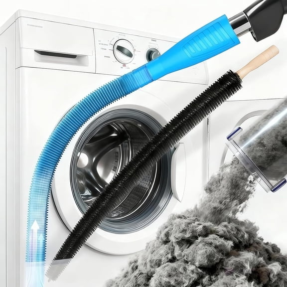 2026 Upgrade Dryer Vent Cleaner Kit Vacuum Attachment, Universal Dryer Vacuum Hose Attachment for Quick Lint Removal, Dryer Lint Vac Attachment Fit Most Vacuums for Refrigerator Coil/Behind Appliance