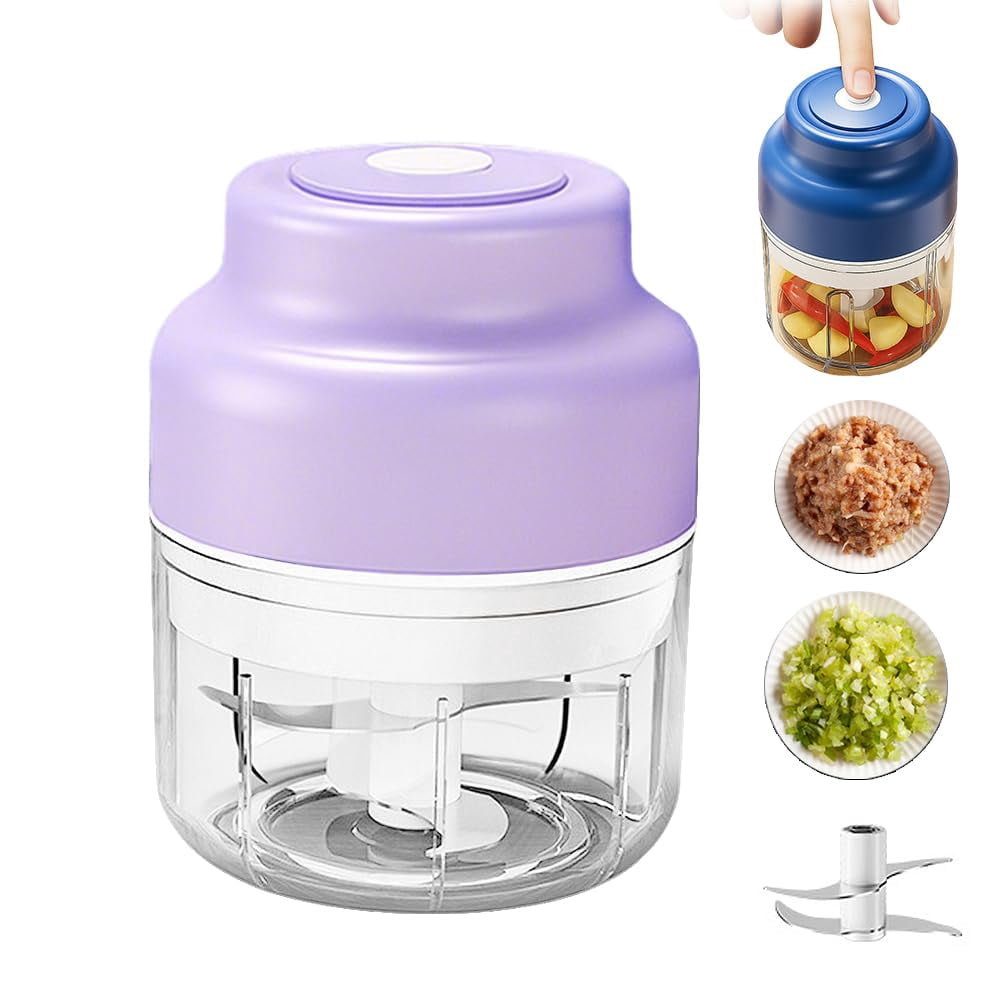 2026 Upgrade Electric Garlic Chopper, Mini Portable USB Charging Food Processor & Vegetable Chopper, Veggie Grinder for Garlic, Onion, Nuts, Herbs