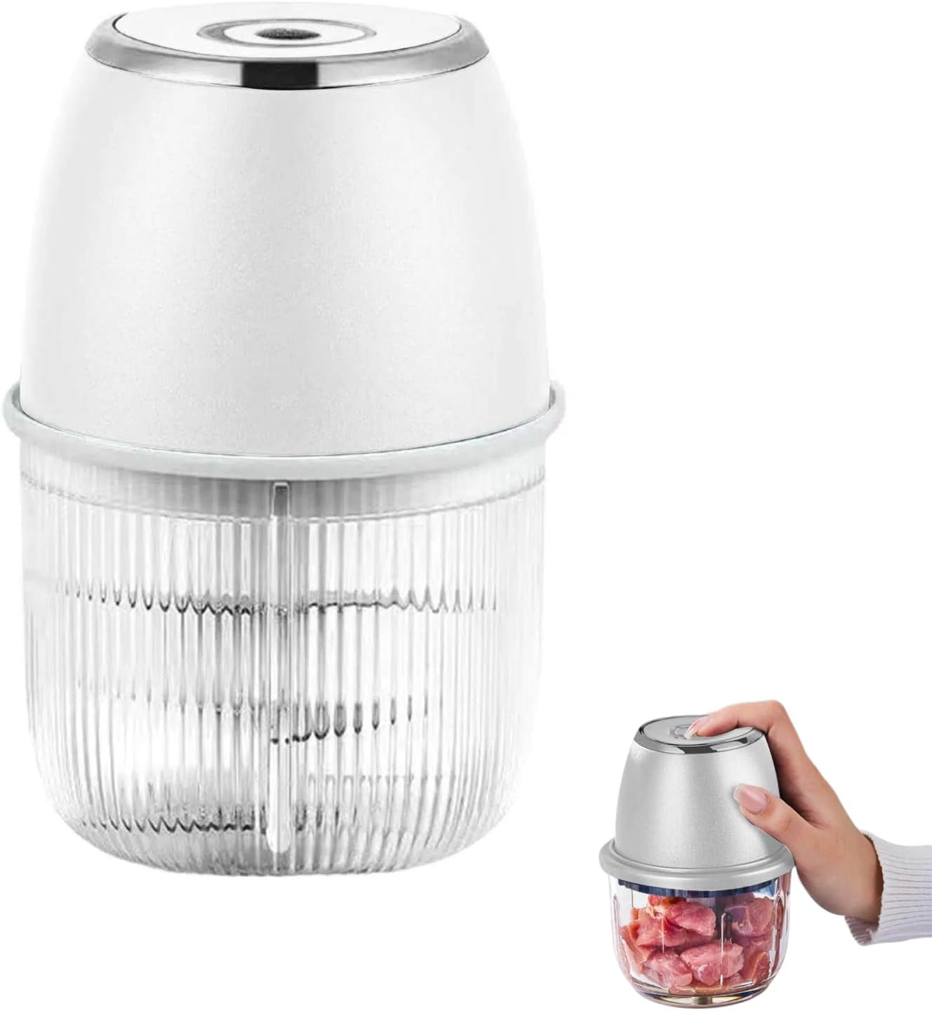 2026 Upgrade Electric Garlic Chopper, USB Rechargeable Mini Food Processor, Portable Veggie Cutter for Mashing Garlic Chili Onion Ginger(XX)