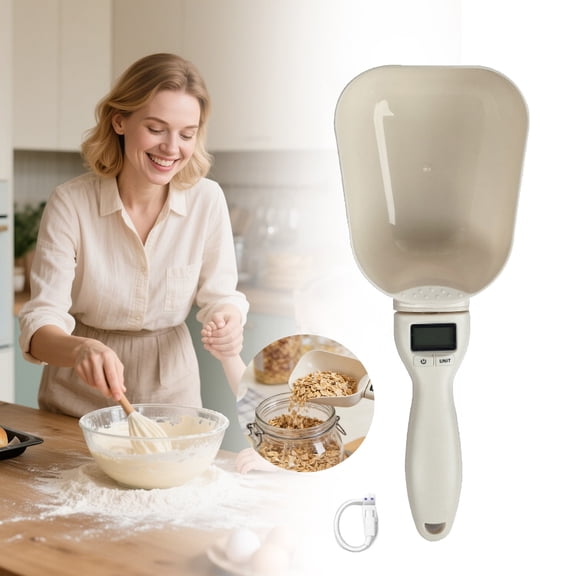 2026 Upgrade Electronic Measuring Spoon With Conversion, Smart Electronic Measuring Cup, Weigh As You Scoop, Rechargeable, 800g / 0.1g High Precision With Lcd Screen (Rechargeable)