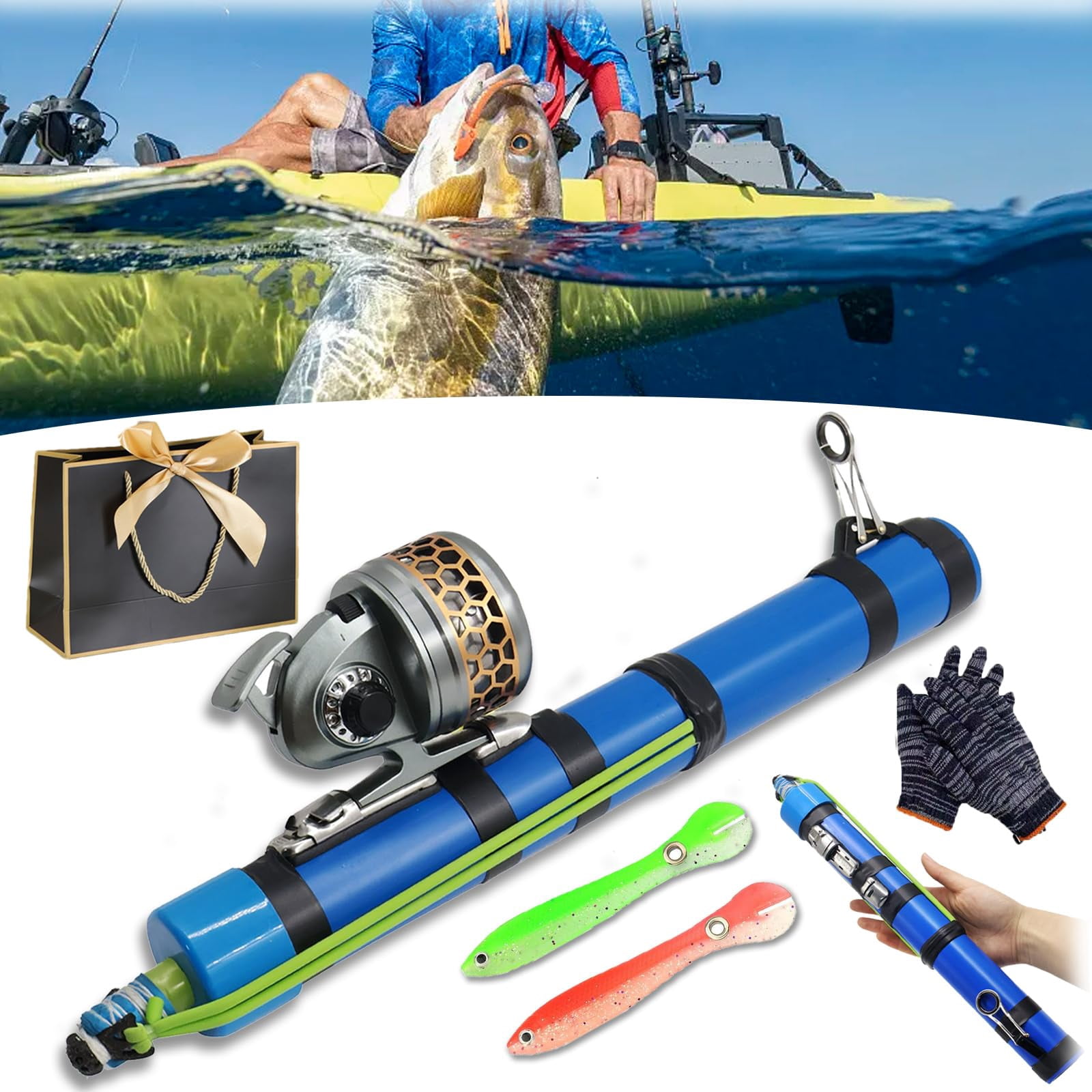 2026 Upgrade Fishing Catapult Rod for Kids, Portable Catapult Fishing Rod with Slingshot Fishings Reel, Pole Shooting Lure Fishings Tools for Beginners, Cast Farther with Zero Effort