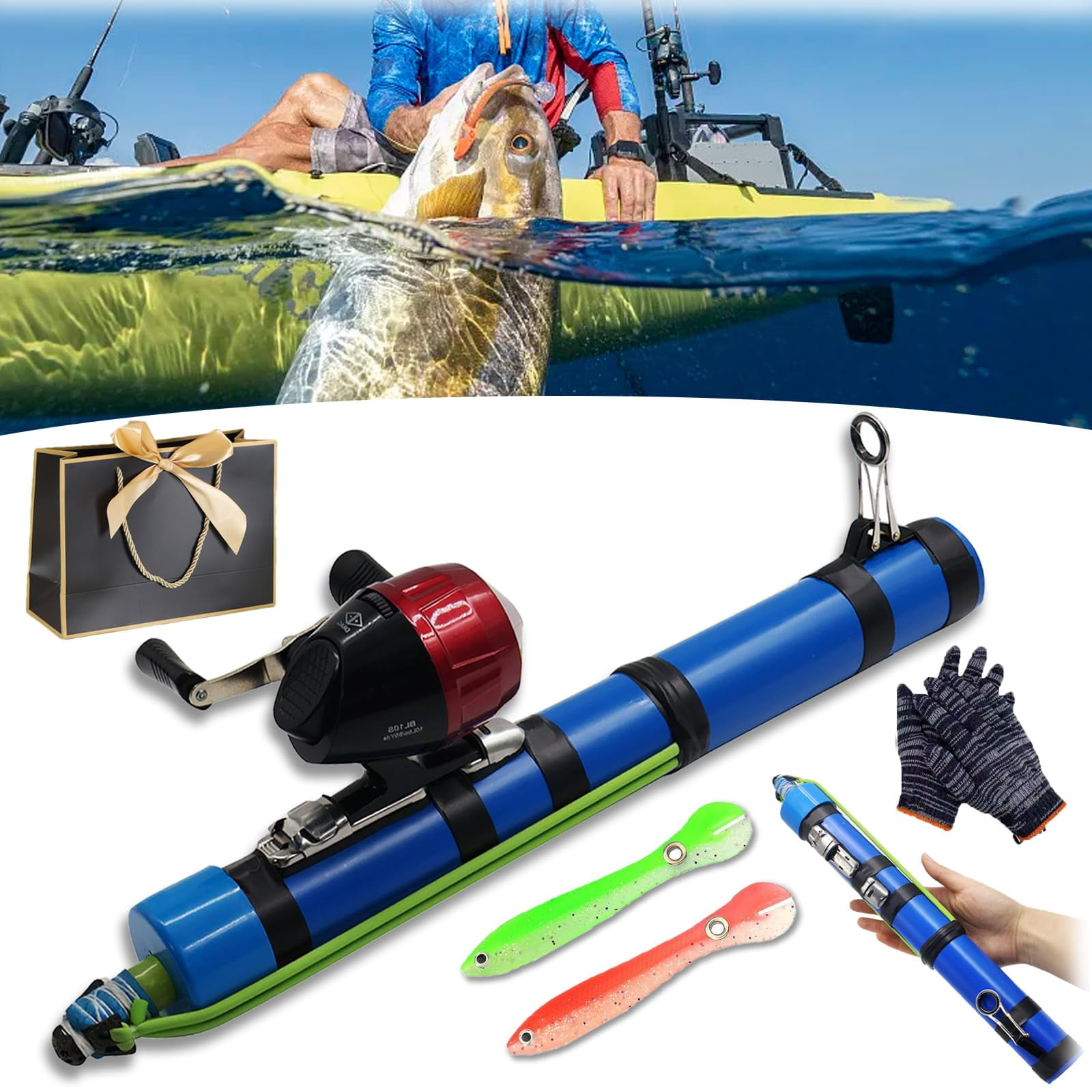 2026 Upgrade Fishing Catapult Rod for Kids, Portable Catapult Fishing Rod with Slingshot Fishings Reel, Pole Shooting Lure Fishings Tools for Beginners, Cast Farther with Zero Effort