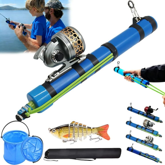 2026 Upgrade Fishing Catapult Rod, Lightweight Kids Fishing Pole, Portable Catapult & Ice Fishing Rod, Telescopic Lure Launcher Fishings Tool for Families for Outdoor Travel