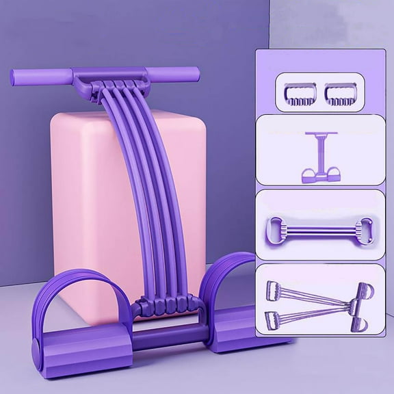 2026 Upgrade Foot Pedal Resistance Band, Adjustable 8-Tube Pedal Ankle Puller Resistance Band with Handle, Multifunction Home Gym Equipment, Stirrup Puller for Men Women for Full Body Exercise