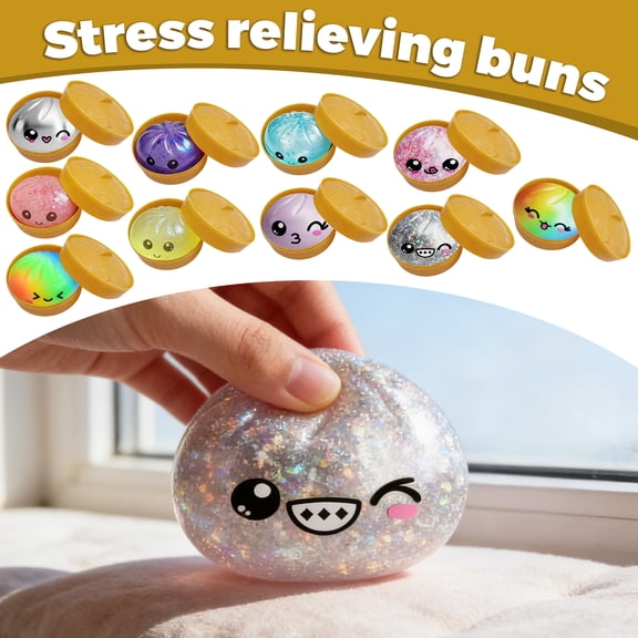 2026 Upgrade Glitter Dumpling - Dumpling Squishy Glitter, Dumplings Stress Ball for Playing, Party, Alone