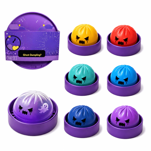 2026 Upgrade Glitter Dumpling - Halloween Dumpling Squishy Glitter, Dumplings Stress Ball for Playing, Party, Alone (Random)