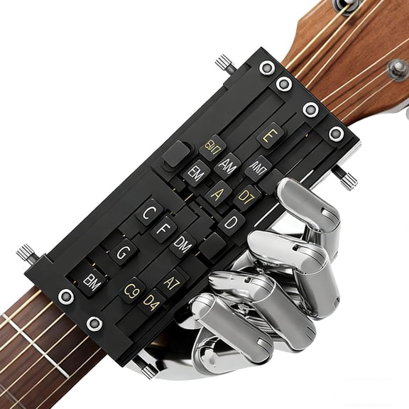 2026 Upgrade Guitar Chord Presser, Guitar Chord Helper And Trainer for Acoustic Guitar, Guitar Chord Trainer Tool for Beginners for Easy Learning Aid, Practice and Hand Comfort (Black)