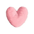 thumbnail image 1 of 2026 Upgrade Heart Shaped Throw Pillow – Faux Rabbit Fur Stripe Plush Love Cushion, 16x20 Inches for Living Room, Sofa & Holiday Decor (Pink-S), 1 of 6