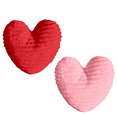 thumbnail image 1 of 2026 Upgrade Heart Shaped Throw Pillow – Faux Rabbit Fur Stripe Plush Love Cushion, 16x20 Inches for Living Room, Sofa & Holiday Decor (Red+Pink-S), 1 of 7
