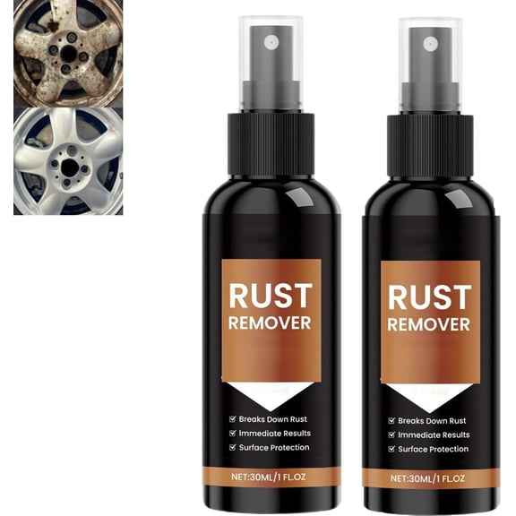 2026 Upgrade Heavy Duty Rust Remover Spray for Metal, 30ml - Fast-Acting Multi-Purpose Iron Stain & Scratch Dissolver for Cars, Tools, Chains & More(RL 2 PCS)