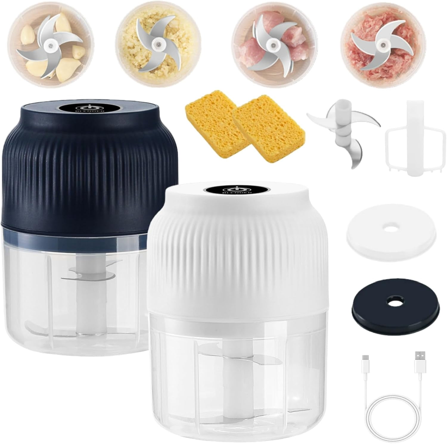 2026 Upgrade Household Electric Garlic Crusher, 300ml Food Choppers ...