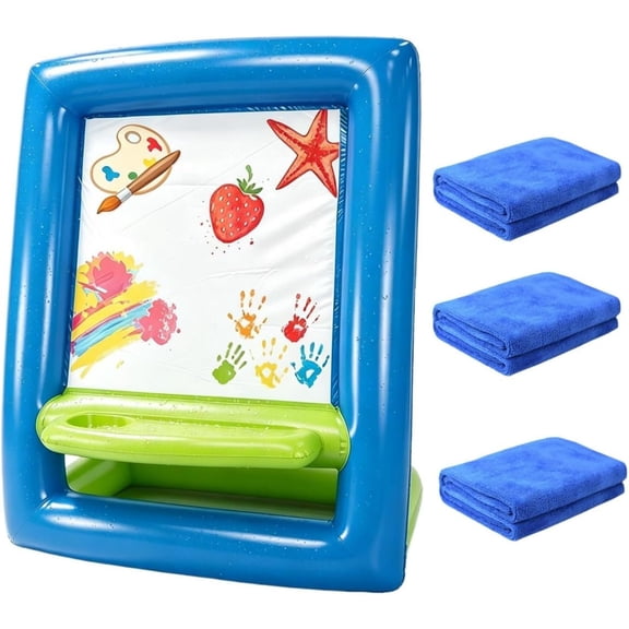2026 Upgrade Inflatable Outdoor Paint Easel, Washable Art Easel | Portable Inflatable Painting Easel, Built-in Storage Tray, Wide Weighted Base, Drawing & Craft Surface, Indoor & Outdoor Use