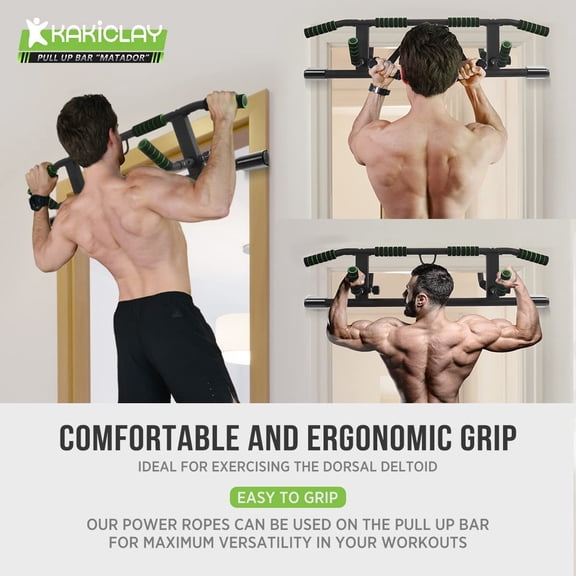 2026 Upgrade Multi-Grip Pull Up Bar with Smart Larger Hooks Technology - USA Original Patent, Designed, Shipped, Warranty