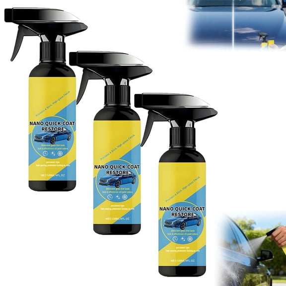 2026 Upgrade Nano Quick Coat Restore, Car Nano Quick-Coat Restore-Coating Spray, Nano Quick Coat, Advanced Automobile Quick Effect Coating Agent, Glazing Finish Car Paint Sealant (3PC)