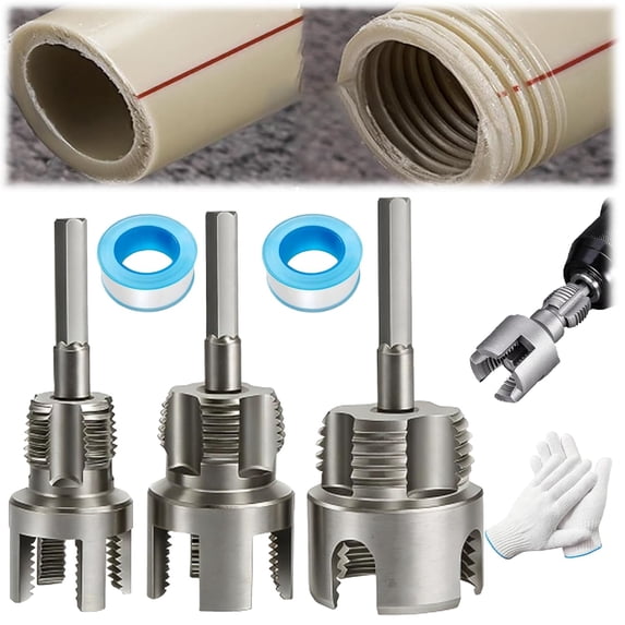 2026 Upgrade Pipe Tapping and Threading Tool, 3 PCS Pipe Tapping and ...