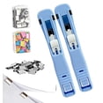 thumbnail image 1 of 2026 Upgrade Portable Binder Clip Stapler, Includes 100 Reusable Clips, Handheld Paper Clip Dispenser, Mini Push Stapler Clamp Staplers for Handheld Paper Clam Clip Dispenser, 1 of 6