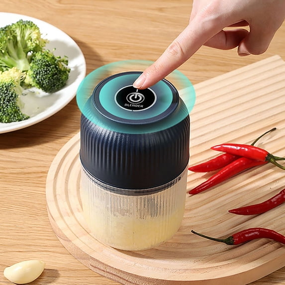 2026 Upgrade Rechargeable Mini Electric Garlic Chopper, Cordless Vegetable Choppers & Mincers, Portable Small Food Processor Kitchen Gadget for Onion, Chili, Ginger, Nuts, Meat & Fruits, Blue
