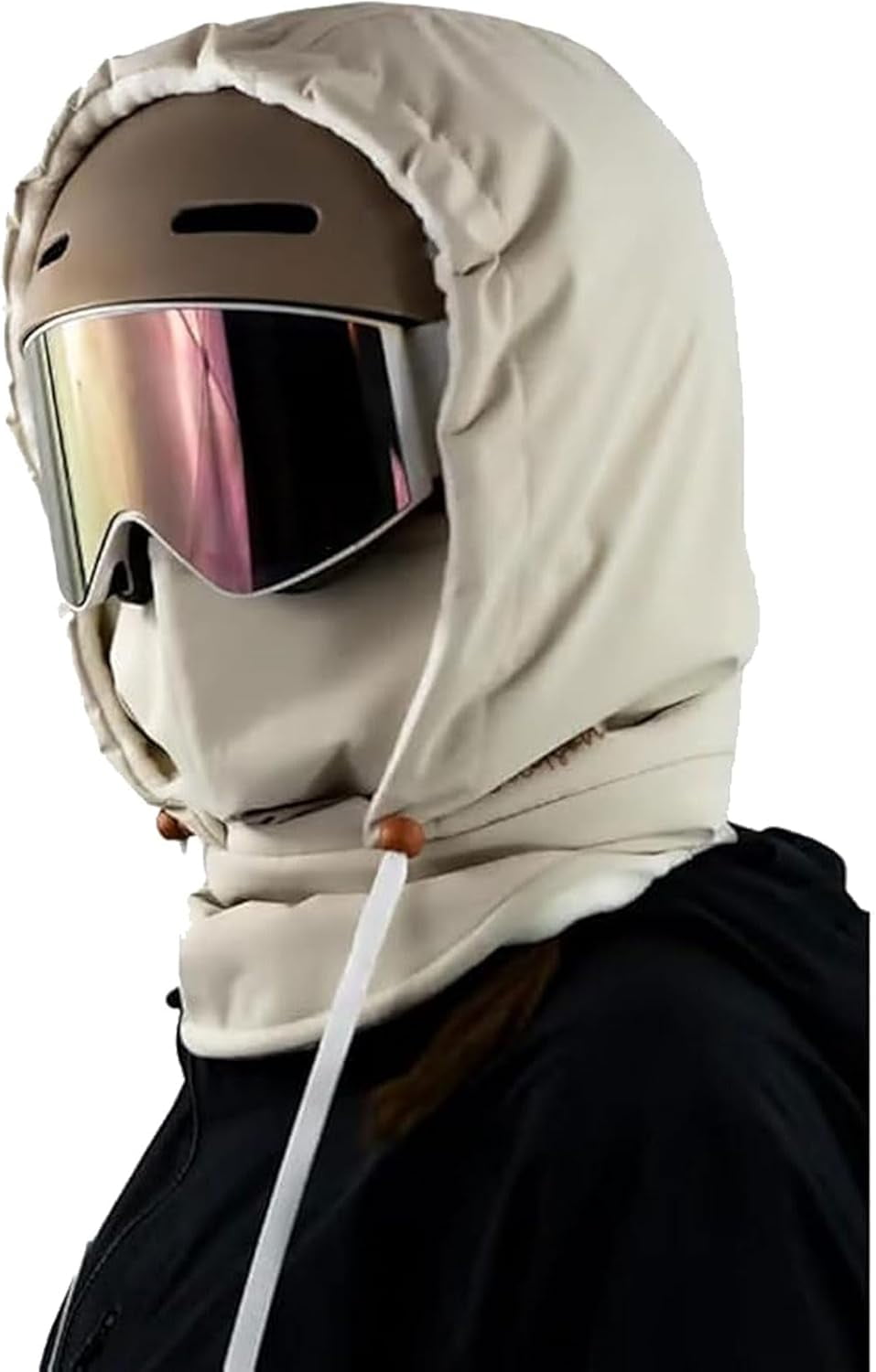 2026 Upgrade Ski Mask – Thermal Fleece Hoodie Mask, Waterproof Balaclava 3-in-1 Hood with Drawstring, Helmet Compatible Unisex Winter Mask for Skiing, Snowboarding, Cycling