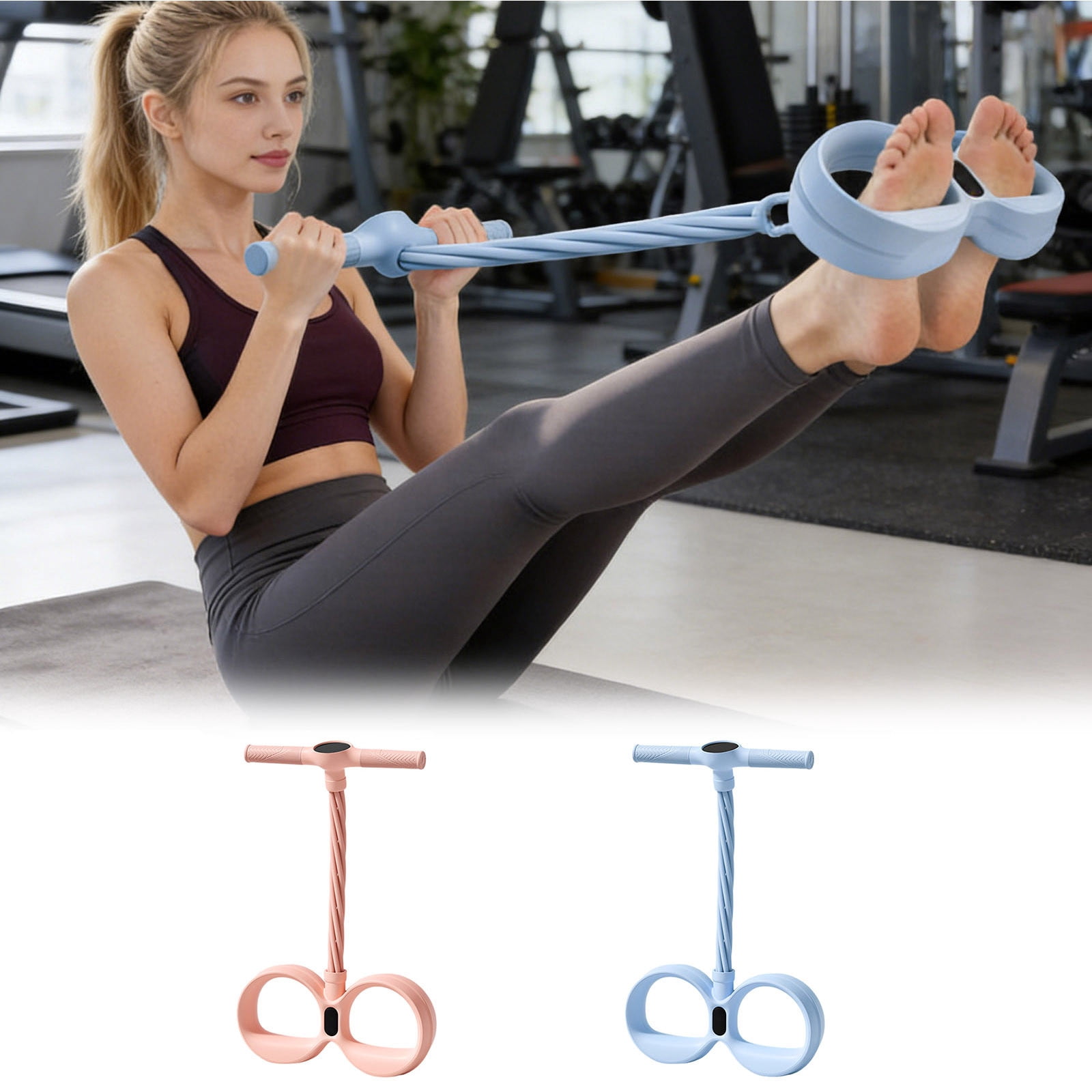 2026 Upgrade Smart Foot Pedal Puller with Digital Counter & Handles, 6 Tube Pedal Puller Resistance Band with Digital Display, Fitness Resistance Bands for Full Body Stretching & Yoga
