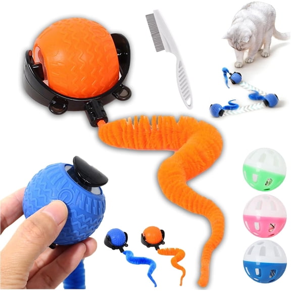 2026 Upgrade The Smart Wave Chase Ball, Smart Chase Ball 3.0, Interactive Fast Moving Ball with Tail, Automatic Cat Chase Balls Toy for Dog Cat Indoor Play (1PC-B)