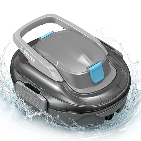 Steelite Cordless Robotic Pool Cleaner, Automatic Pool Vacuum with Dual Filters, 120 Mins Runtime,Smart Self-Parking,Robot Pool Vacuum for Above Ground Pool Up to 1076 Sq.Ft