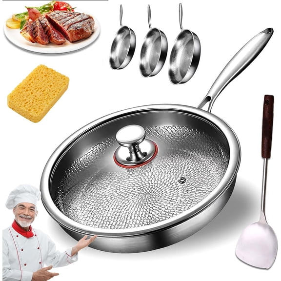 2026 Upgrade Titanium Frying Pan 12 Inch, Titanium Nonstick Pan, Chemical-Free & Extreme Heat Resistant, Scratch Proof, Induction & Oven Safe