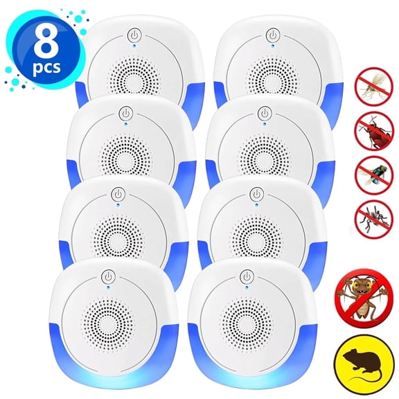 2026 Upgrade Ultrasonic Pest Repeller 8 Pack, Plug-in Indoor Pest Control for Mice, Roaches, Spiders, Bugs, Rodent, Mosquitoes, Rats, Mouse Deterrent for House, Kitchen, Offiice, Warehouse