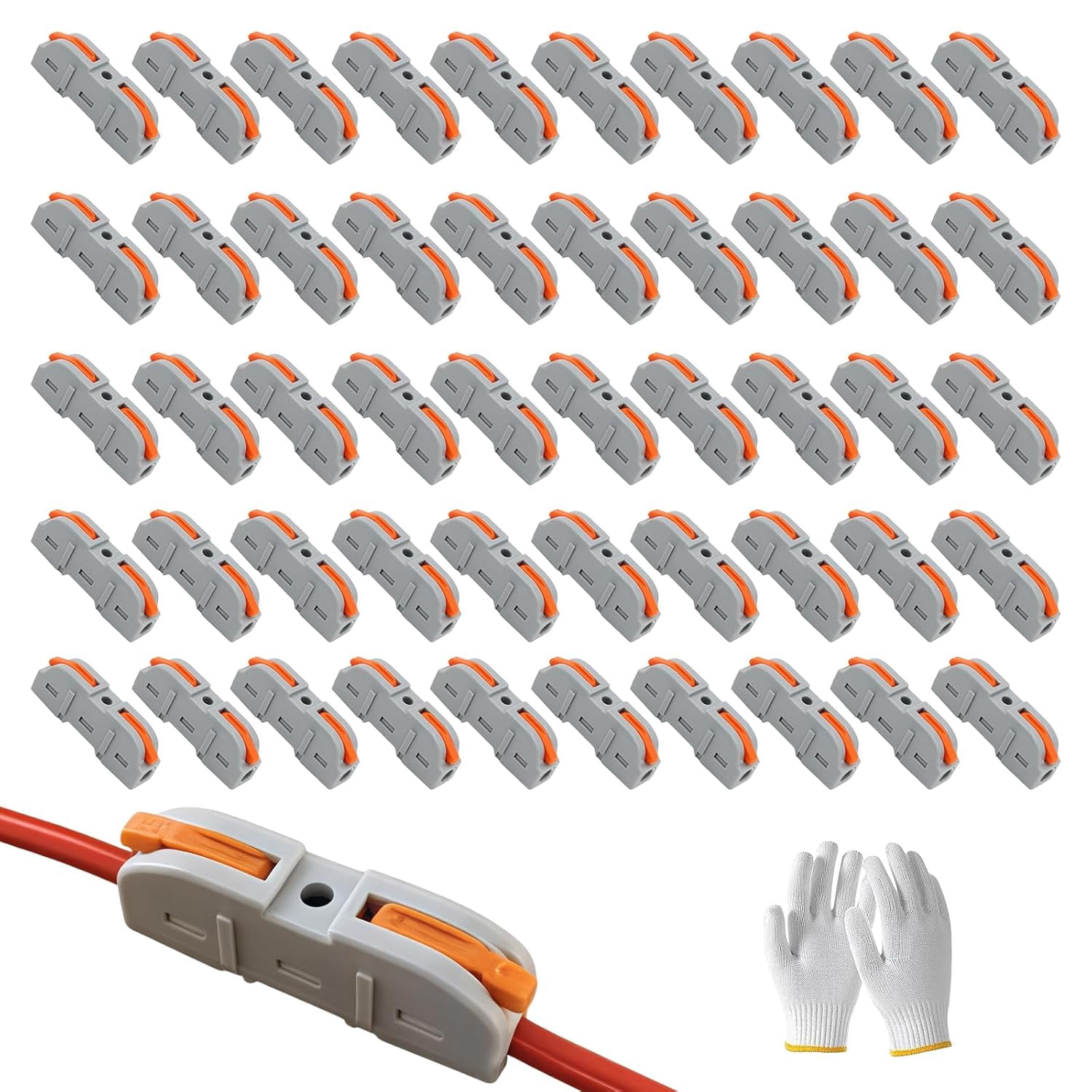 2026 Upgrade Universal Quick Lever Electrical Wire Connectors 12-24AWG Push-in Terminals for Home Wiring