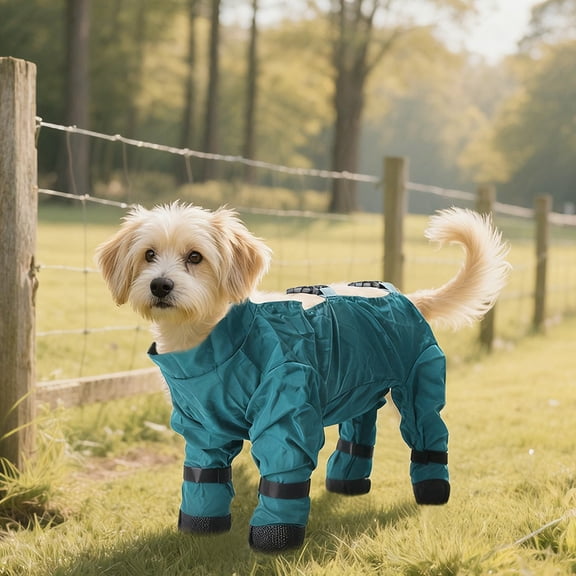 2026 Upgrade Waterproof Dog Rain Boots with Suspender, Non- Doggy Boots Belly Protector, Winter Dust-Proof Snow Pants Dog Sleeves for Small & Medium Dogs Outdoor Walking Runningï¼Lï¼