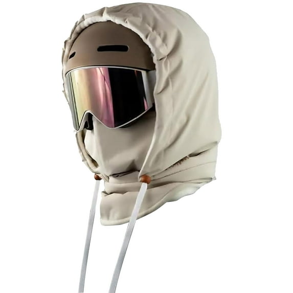 2026 Upgrade Waterproof Fleece-Lined Hood: 3-in-1 Thermal Drawstring Hat with Fleece Mask for Unisex Men & Women