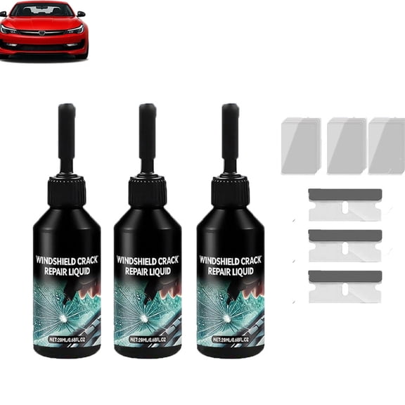 2026 Upgrade Windshield Crack Repair Kit, Glass Repair Liquid for Cracks and Chips, Glass Repair Liquid Glue for Car Window, Auto Windshield Chip Repair Kit for All Crack Types