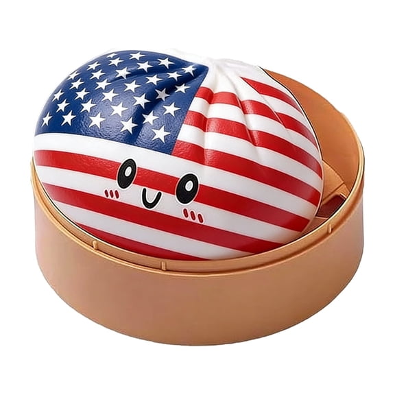 2026 Upgrade World Cup Flag-Themed Dumpling - Super Soft Dumpling Squishy with Steamer Box, Dumplings Stress Ball for Playing, Party, Alone Anxiety Relief