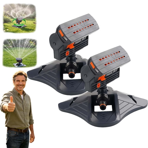 2026 Upgraded 16-Nozzle Oscillating Sprinkler, Auto Swing Adjustable Lawn Sprinkler, Turbo Mist System Wide Coverage for Garden & Yard - 2A