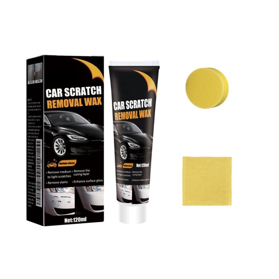 2026 Upgraded 2-in-1 Car Scratch Remover Wax Kit - Fast-Acting Scratch Repair & Polishing for Vehicles, All Paint Colors with Sponge & Wipes (1PCS)