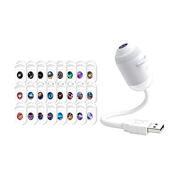 2026 Upgraded 2-in-1 Galaxy Projector Night Light, USB Star Projector with Adjustable Brightness, Mini Galaxy Light Projector for Bedroom Ceiling Wall Room Decor (24 Projection Films)