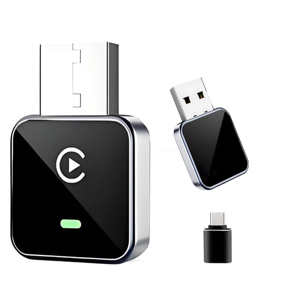 2026 Upgraded 2-in-1 Wireless CarPlay Adapter for Apple iPhone & Android, Plug and Play, Realtek 8730E Chip Fast&Stable Connection & No Latency, Wired to Wireless Adapter, USB-A/Type-C Port, CM101