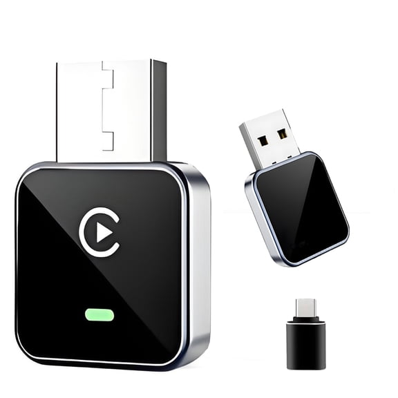 2026 Upgraded 2-in-1 Wireless CarPlay Adapter for Apple iPhone & Android, Plug and Play, Realtek 8730E Chip Fast&Stable Connection & No Latency, Wired to Wireless Adapter, USB-A/Type-C Port, CM101