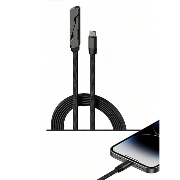 2026 Upgraded 240W Stand Data Cable, 47.24in Nylon Braided, 480Mbps High-Speed Data Transfer, for Laptop, Tablet, Android Phone